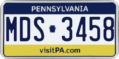 PA license plate MDS3458