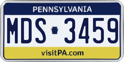 PA license plate MDS3459