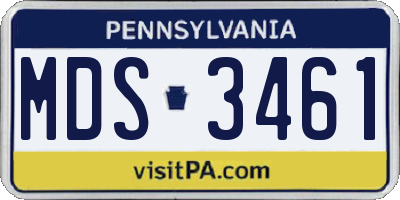 PA license plate MDS3461