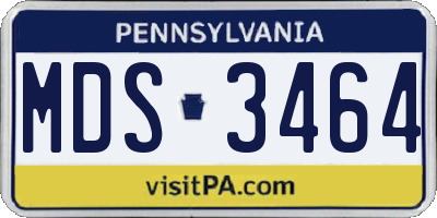 PA license plate MDS3464