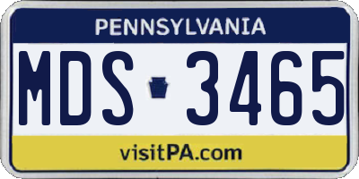 PA license plate MDS3465