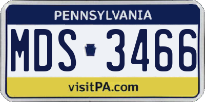 PA license plate MDS3466