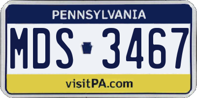 PA license plate MDS3467