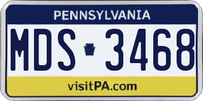 PA license plate MDS3468