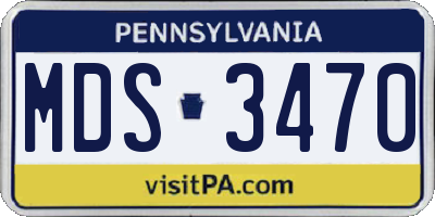 PA license plate MDS3470