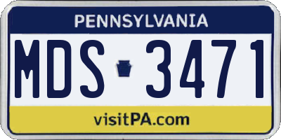 PA license plate MDS3471