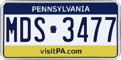 PA license plate MDS3477