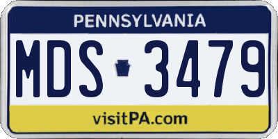 PA license plate MDS3479