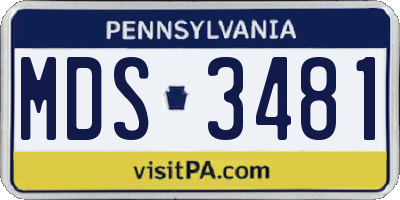 PA license plate MDS3481