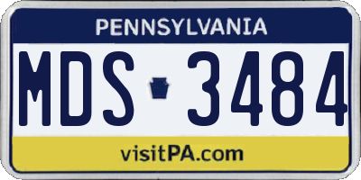 PA license plate MDS3484