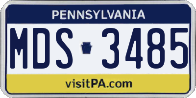 PA license plate MDS3485