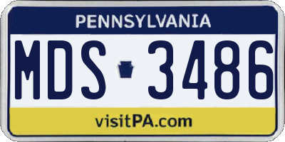 PA license plate MDS3486