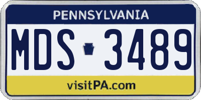 PA license plate MDS3489