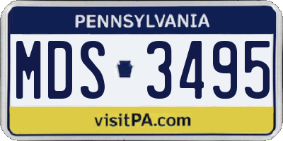 PA license plate MDS3495