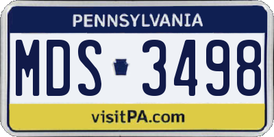 PA license plate MDS3498