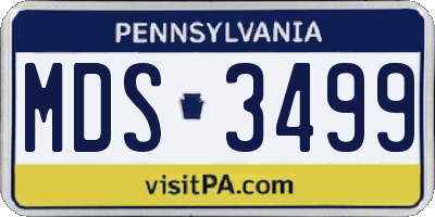 PA license plate MDS3499