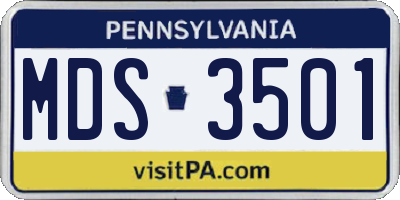 PA license plate MDS3501