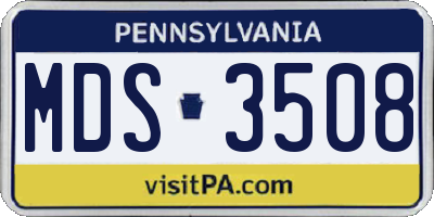 PA license plate MDS3508