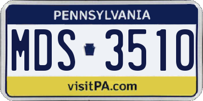 PA license plate MDS3510
