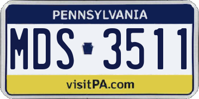 PA license plate MDS3511