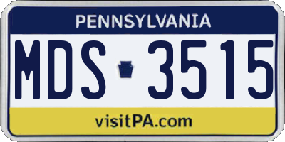 PA license plate MDS3515