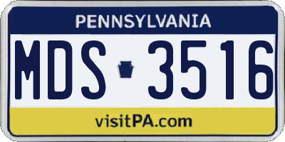 PA license plate MDS3516