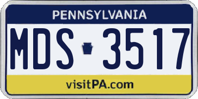 PA license plate MDS3517
