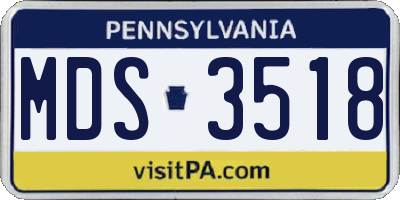 PA license plate MDS3518