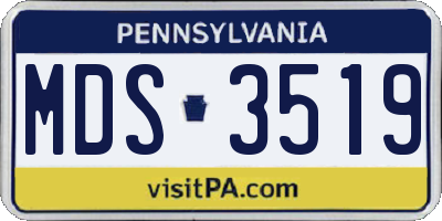 PA license plate MDS3519