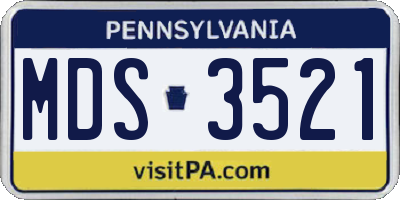 PA license plate MDS3521