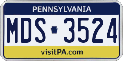 PA license plate MDS3524