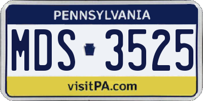 PA license plate MDS3525