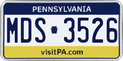 PA license plate MDS3526