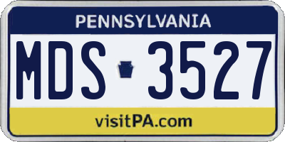 PA license plate MDS3527