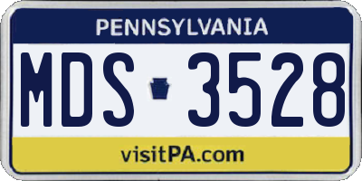 PA license plate MDS3528