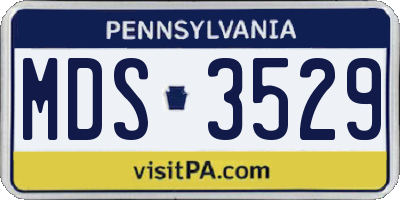 PA license plate MDS3529