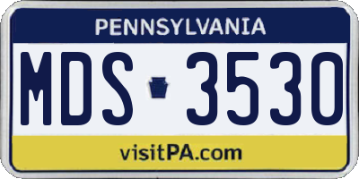 PA license plate MDS3530