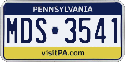 PA license plate MDS3541