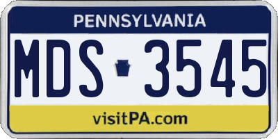 PA license plate MDS3545
