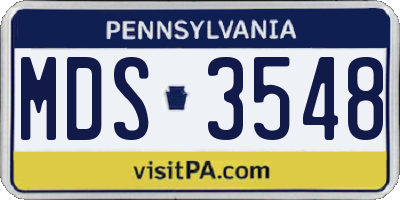 PA license plate MDS3548