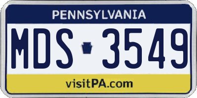 PA license plate MDS3549