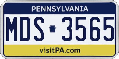 PA license plate MDS3565