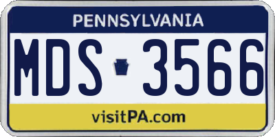 PA license plate MDS3566