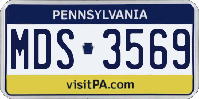 PA license plate MDS3569