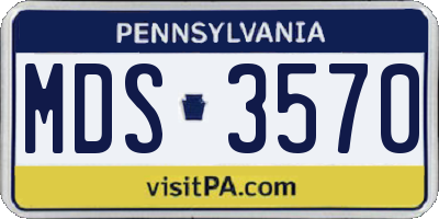 PA license plate MDS3570