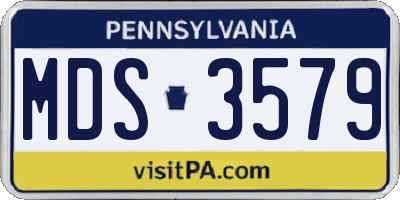 PA license plate MDS3579