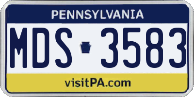 PA license plate MDS3583