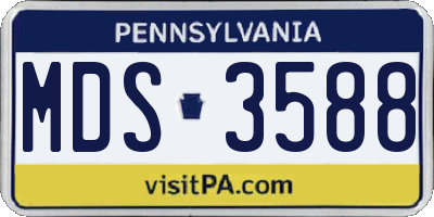 PA license plate MDS3588