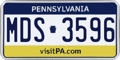 PA license plate MDS3596