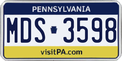PA license plate MDS3598